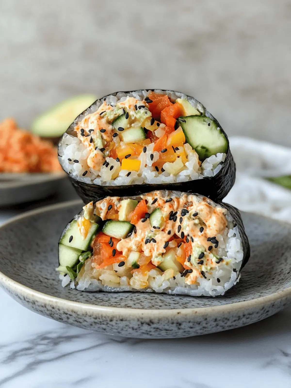 Veggie Sushi Burrito: Quick, Tasty, and Fully Customizable! 2 Veggie Sushi Burrito