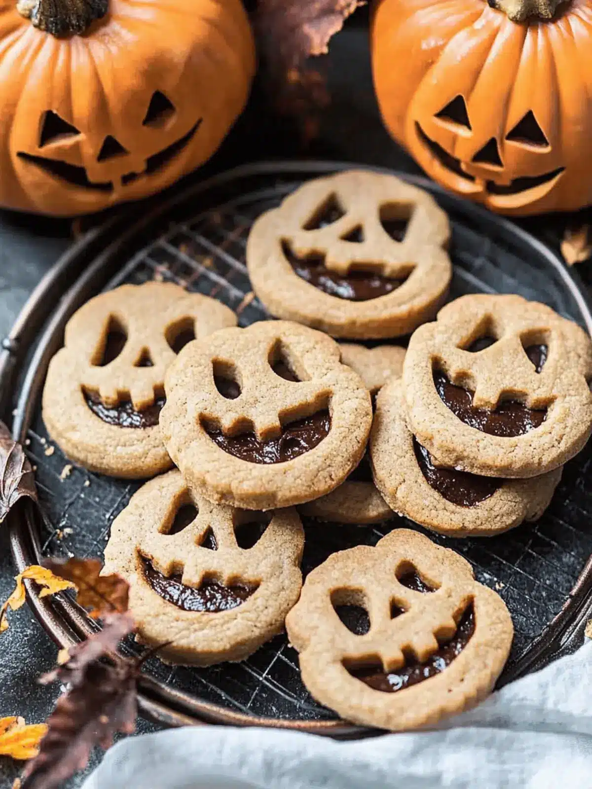 Melt-in-Your-Mouth Milk Chocolate Stuffed Jack-O'-Lantern Cookies 3 Milk Chocolate Stuffed Jack-O -Lantern Cookies.