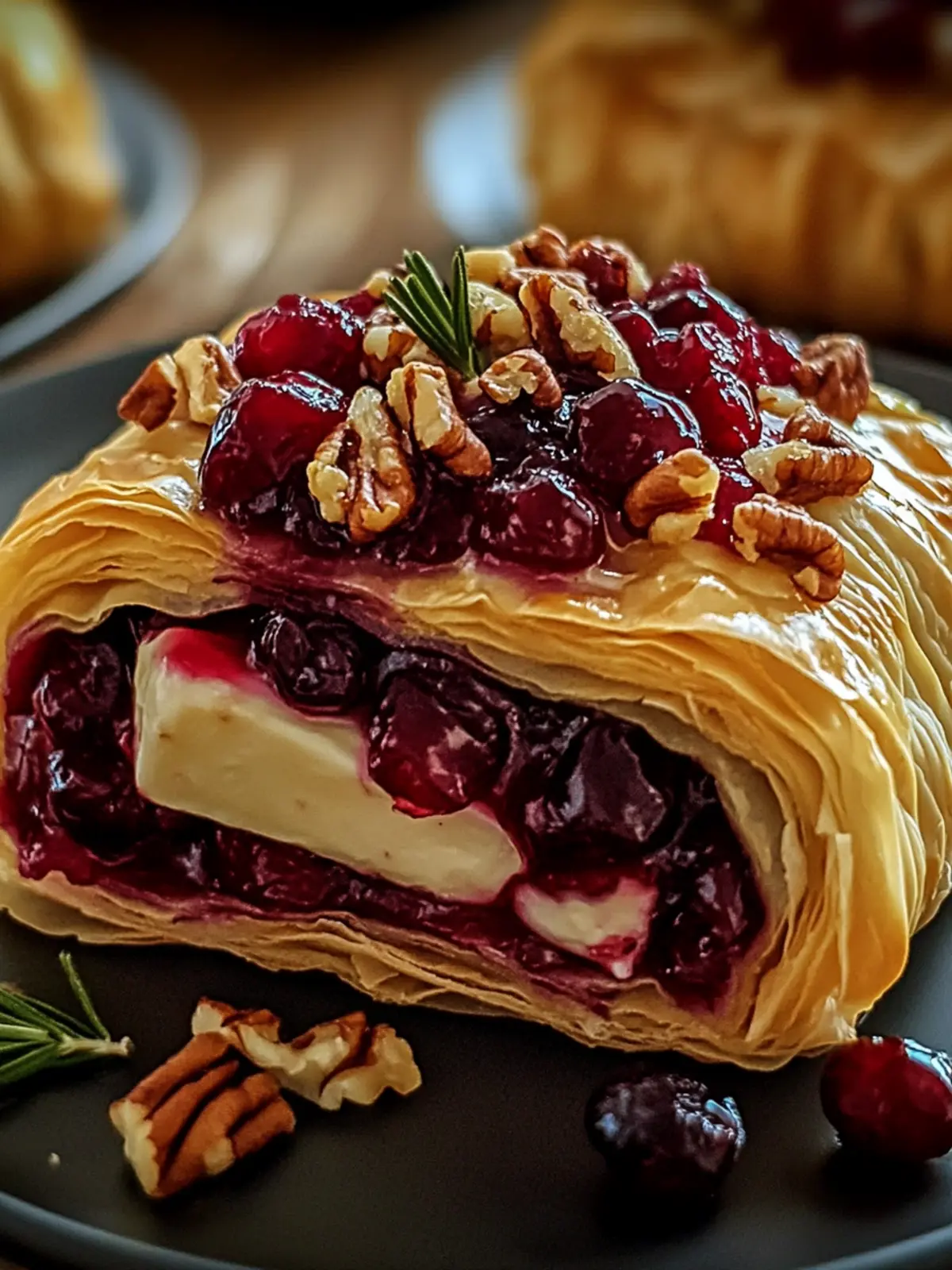 Cranberry Pecan Brie in Flaky Puff Pastry for Festive Cheer 2 Cranberry Pecan Brie in Flaky Puff Pastry