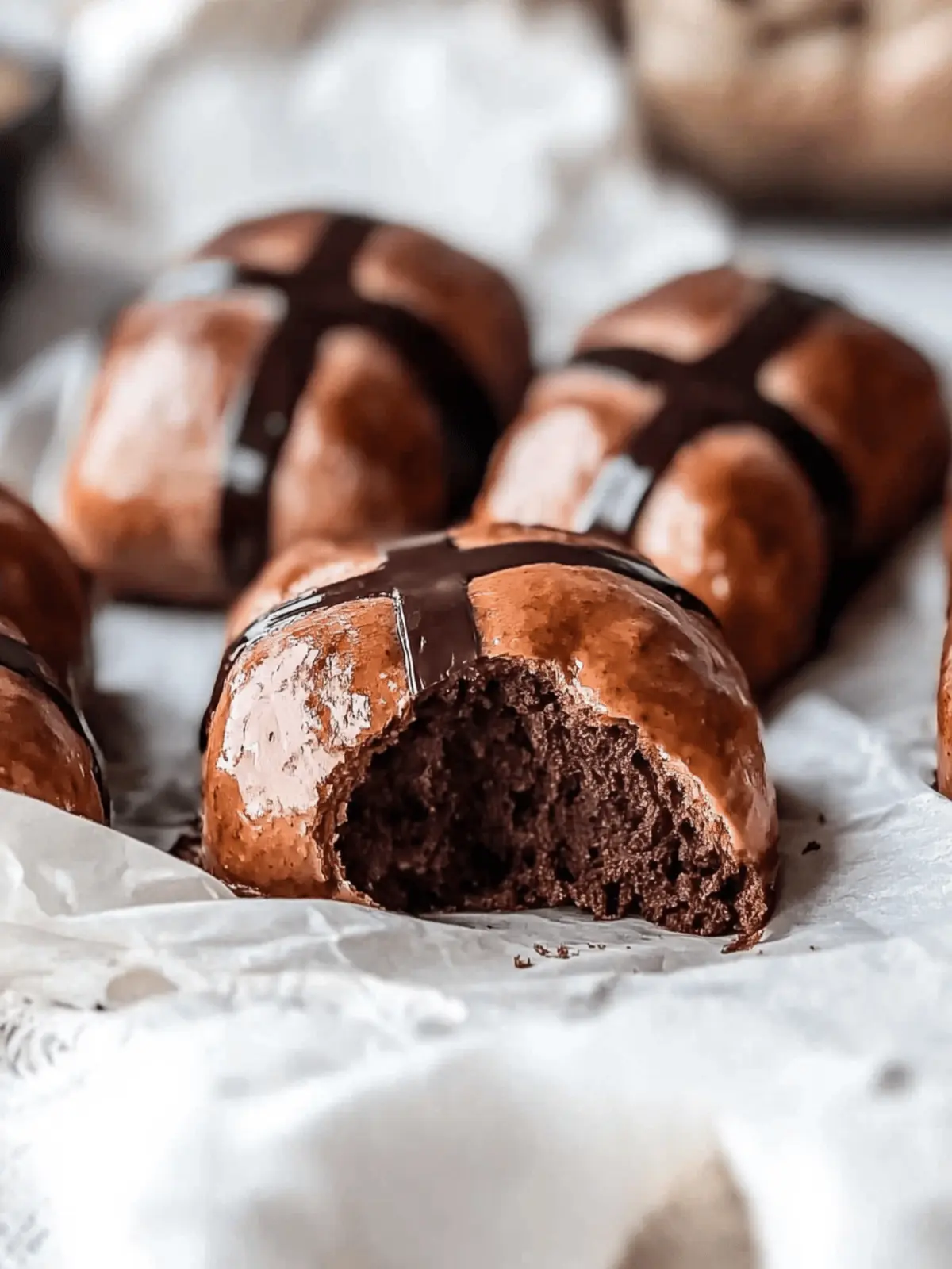 Brioche Chocolate Hot Cross Buns for an Easter Treat Burst 4 Brioche Chocolate Hot Cross Buns