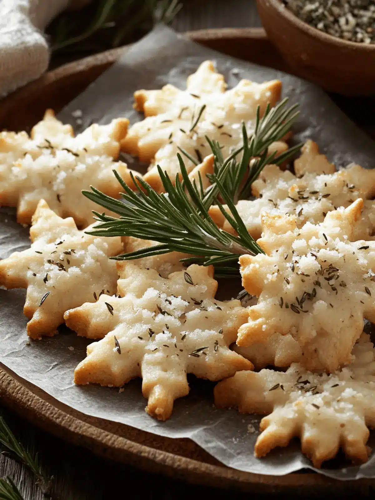 Savory Rosemary-Parmesan Snowflake Cookies for Gourmet Snacking 4 Savory Rosemary-Parmesan Snowflake Cookies