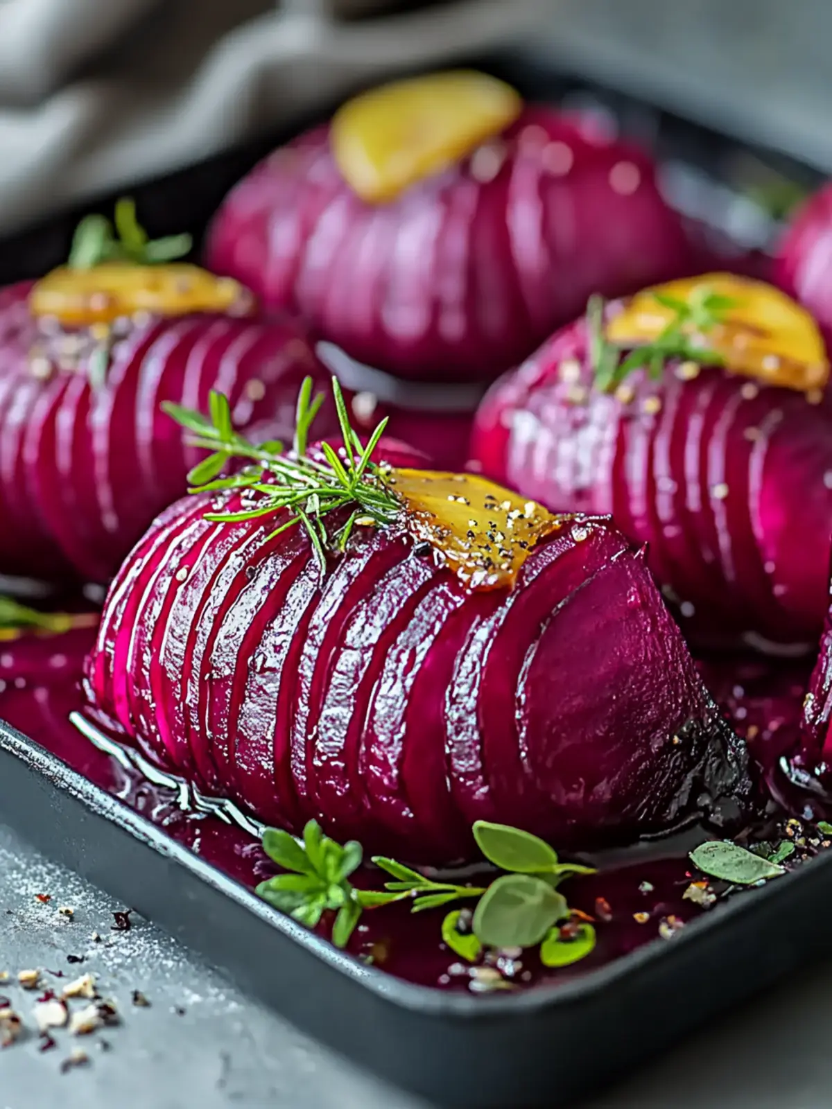 Roasted Hasselback Beets with Creamy Dill: A Colorful Delight 4 Roasted Hasselback Beets