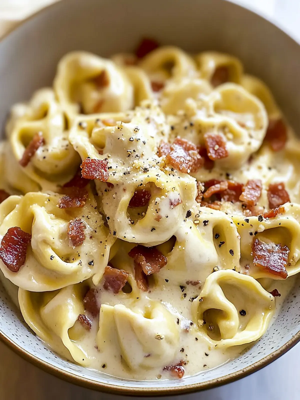Creamy Indulgent Bacon Cream Cheese Tortellini You ll Love 4 Indulgent Bacon Cream Cheese Tortellini