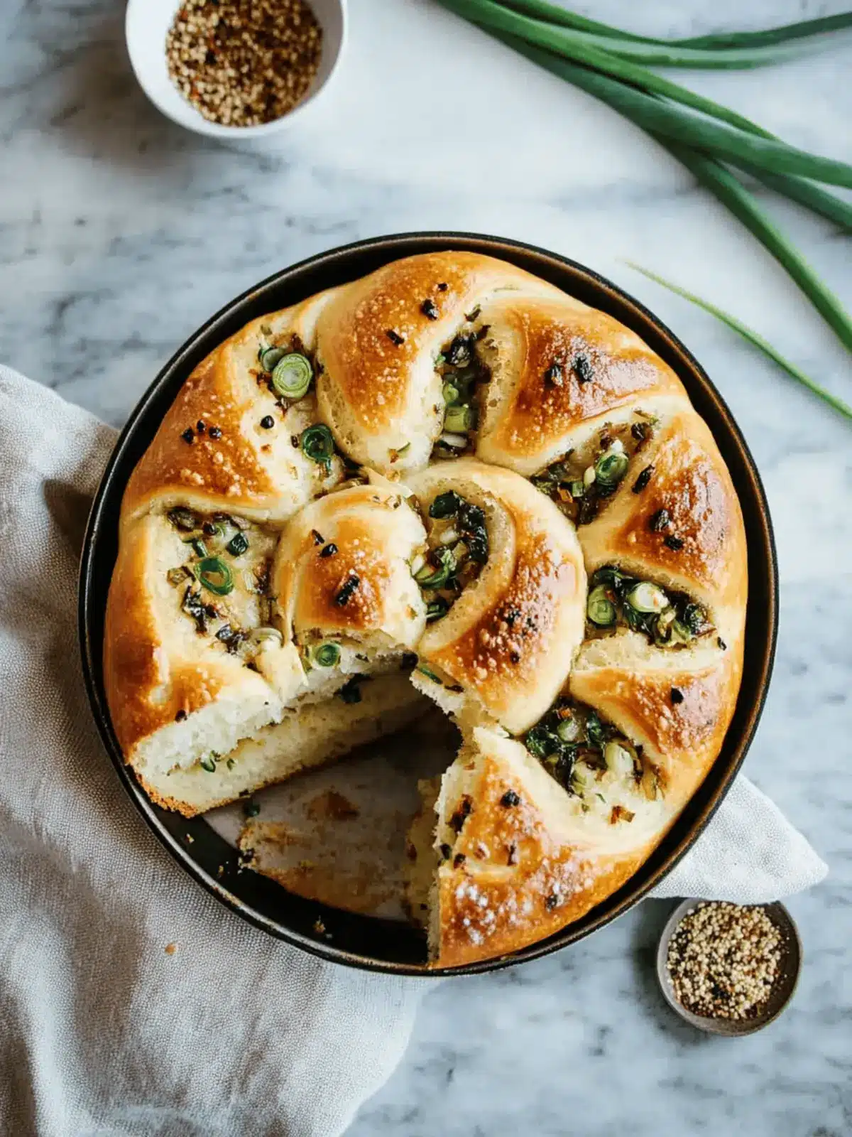 Scallion Pull-Apart Bread That Will Wow Your Guests 2 scallion pull-apart bread