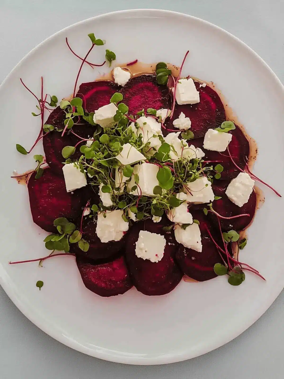 Vibrant Beet Carpaccio with Feta and Microgreens Delight 4 Beet Carpaccio with Feta and Microgreens