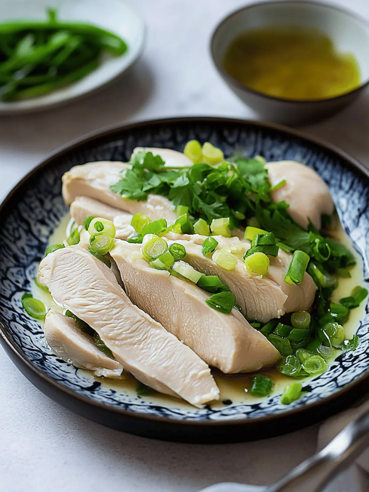 Moist Poached Chicken with Ginger Scallion Sauce Magic 4 Poached Chicken with Ginger Scallion Sauce