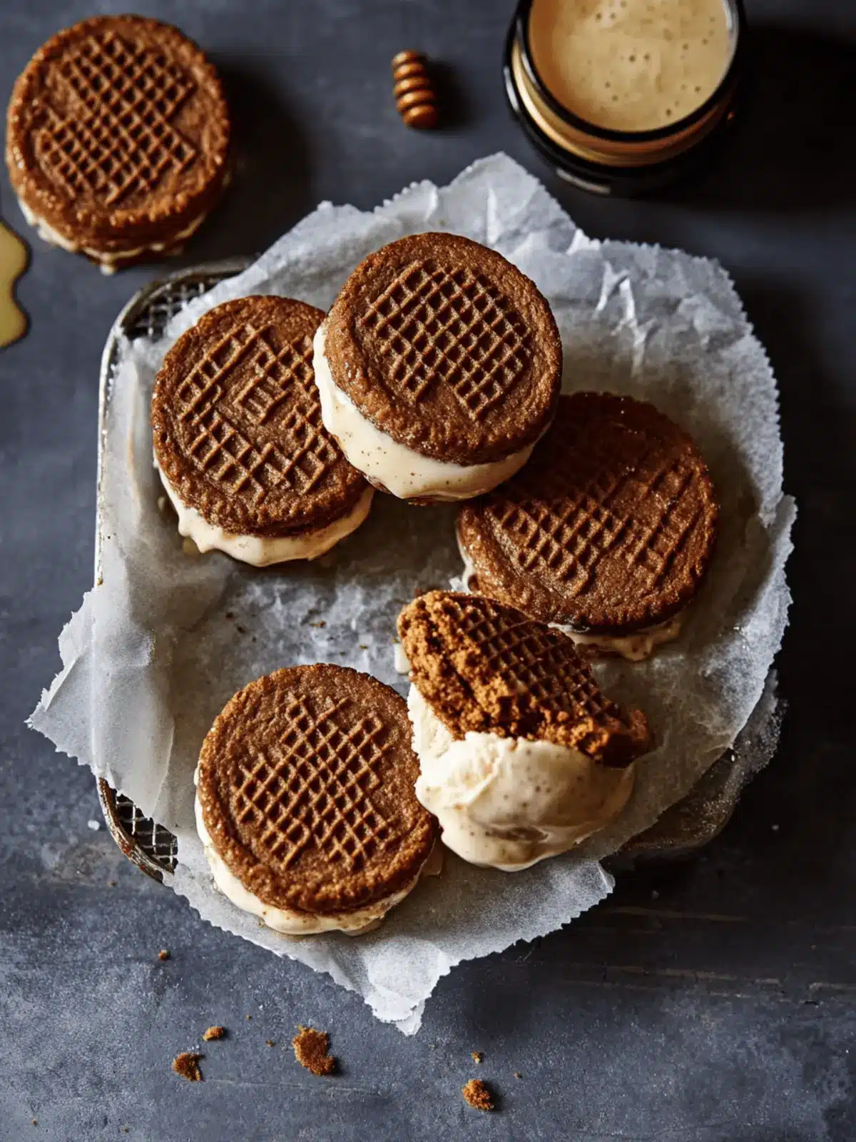 Decadent Salted Honey Gingerbread Ice Cream Sandwiches Bliss 2 Salted Honey Gingerbread Ice Cream Sandwiches