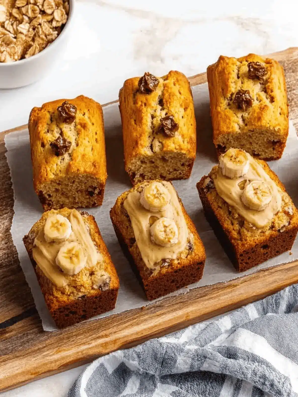 Mouthwatering Mini Banana Bread Loaf Cakes in 3 Flavorful Ways 4 Mini Banana Bread Loaf Cakes