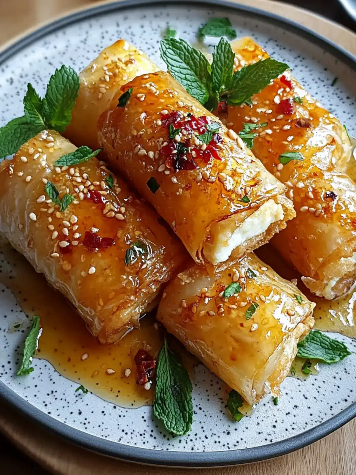 Oven Fried Feta Rolls with Chili Honey for a Flavorful Twist 3 Oven Fried Feta Rolls with Chili Honey