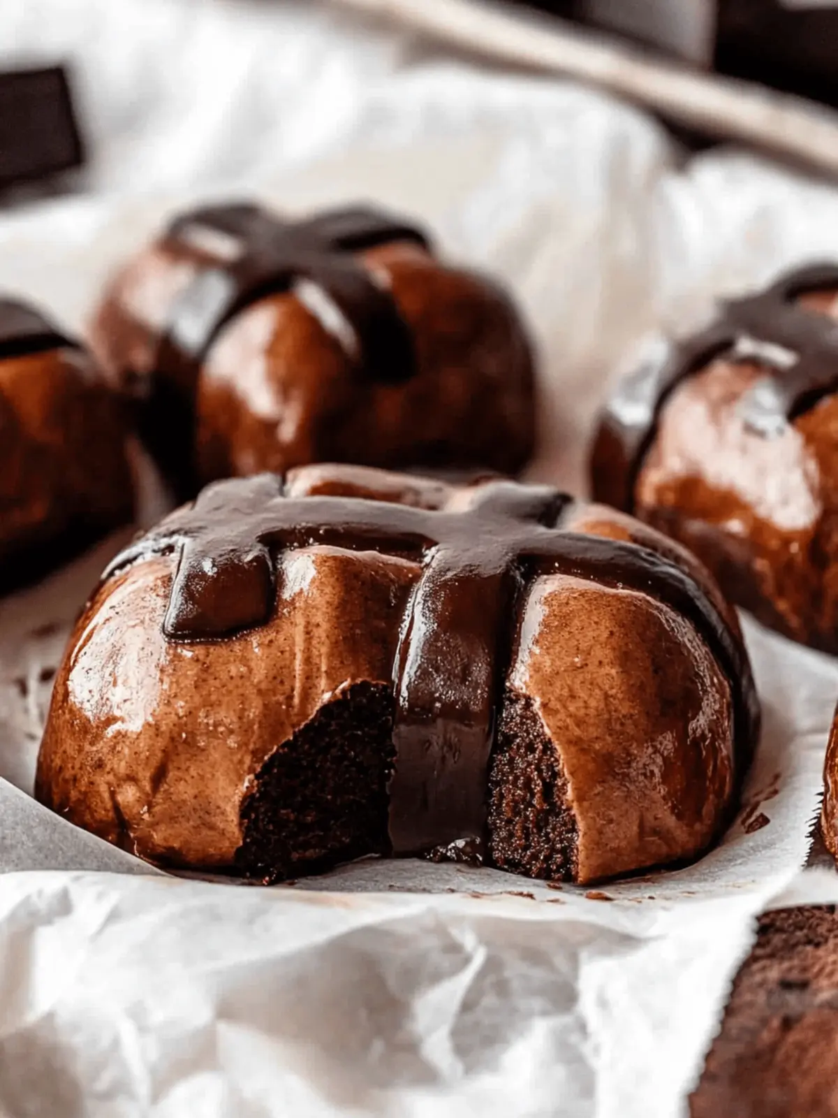 Brioche Chocolate Hot Cross Buns for an Easter Treat Burst 2 Brioche Chocolate Hot Cross Buns
