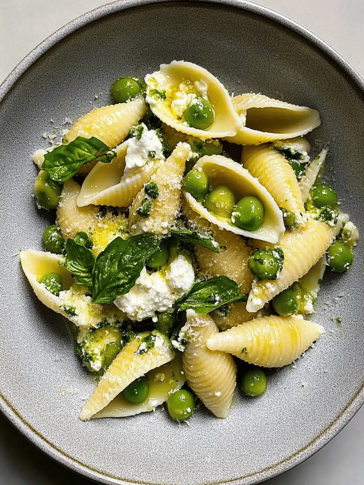 Irresistible Conchiglioni with Ricotta and Petits Pois Delight 4 Conchiglioni with ricotta and petits pois