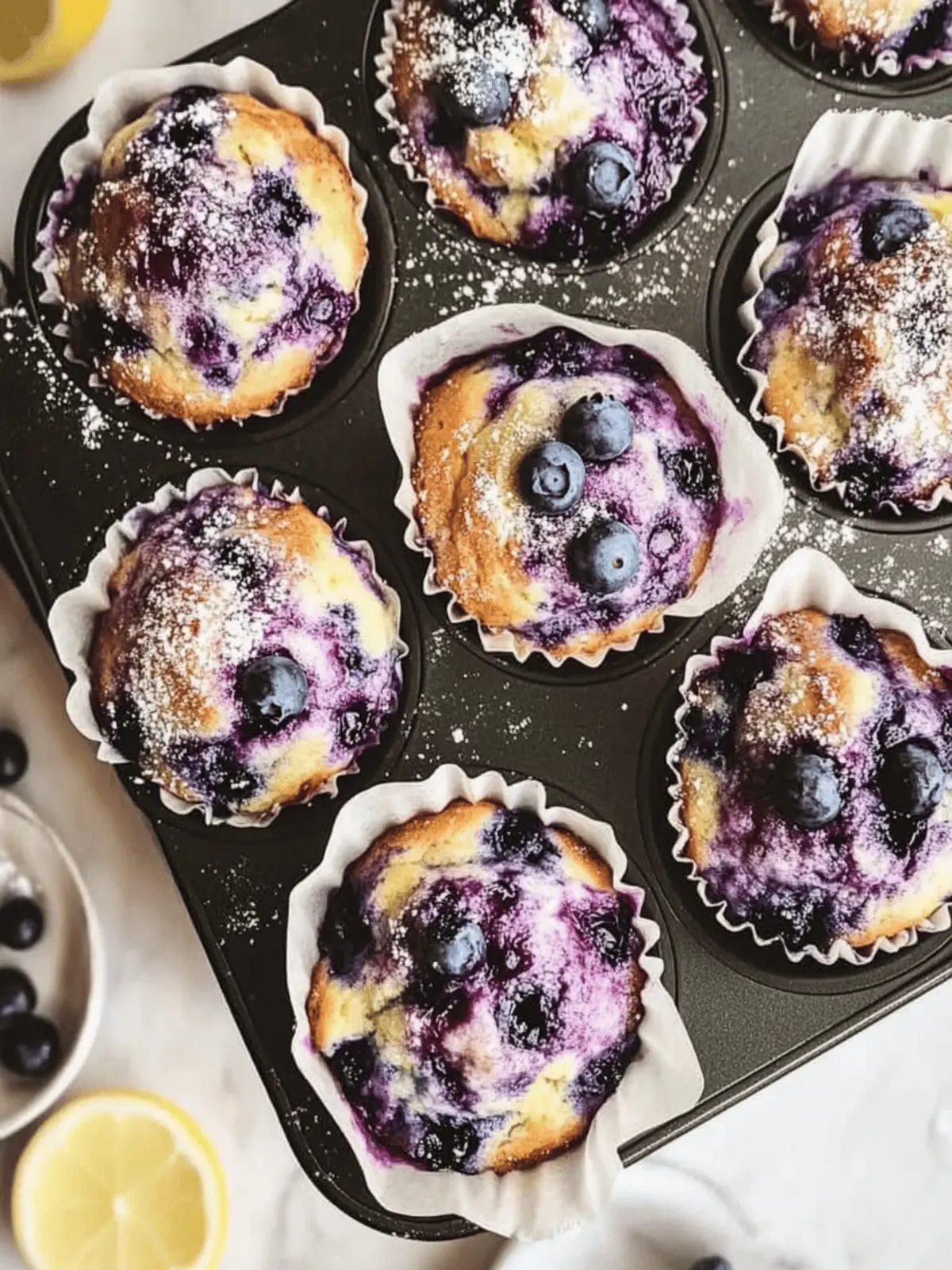 Delicious Blueberry Swirl Muffins with Lemony Sugar Magic 2 Blueberry Swirl Muffins
