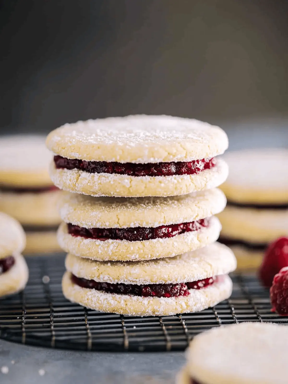 Melt-in-Your-Mouth Raspberry Almond Sandwich Cookies 3 Raspberry Almond Sandwich Cookies