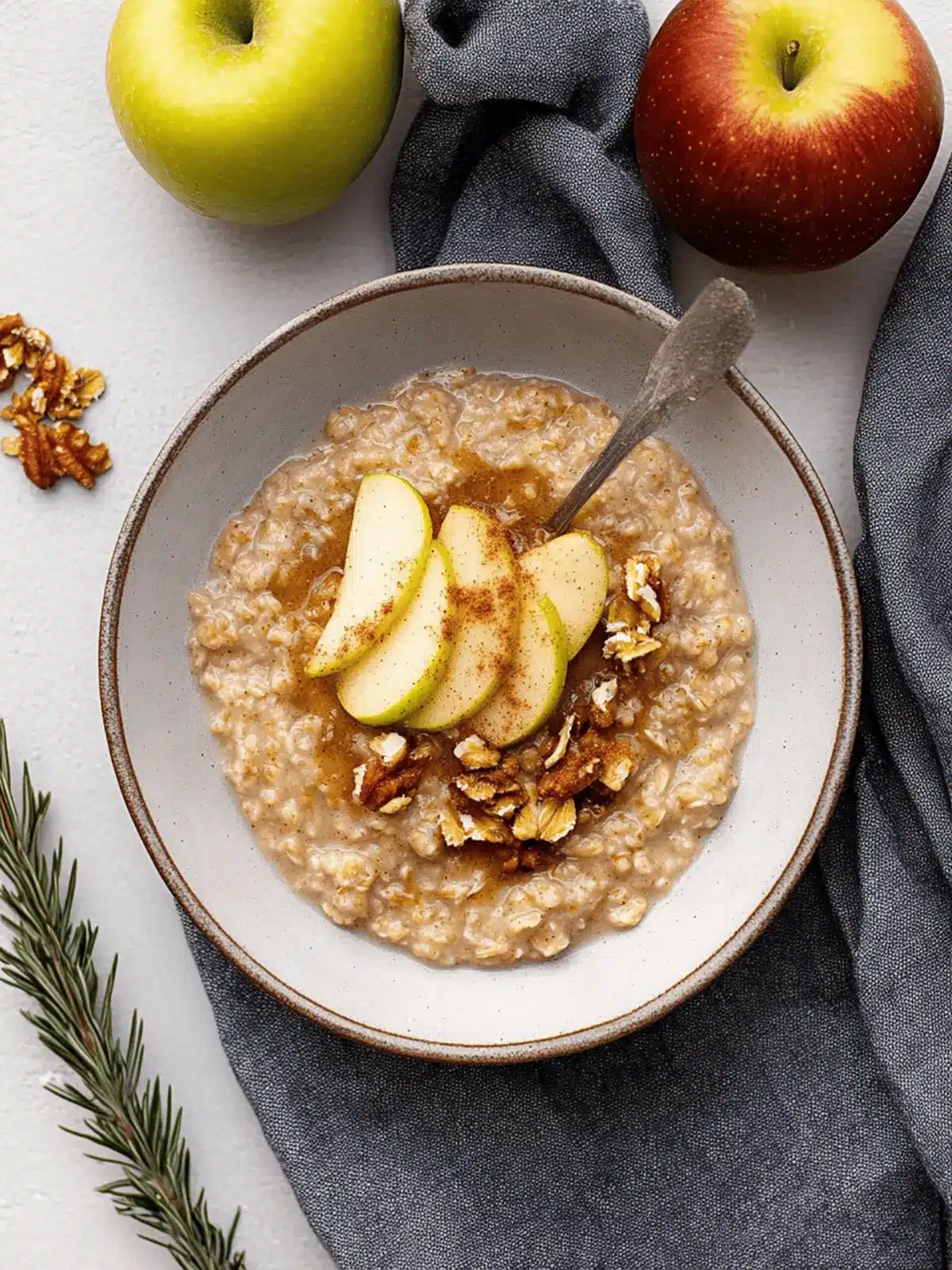 Warm Apple Cinnamon Oatmeal Porridge for Cozy Mornings 3 Apple Cinnamon Oatmeal Porridge