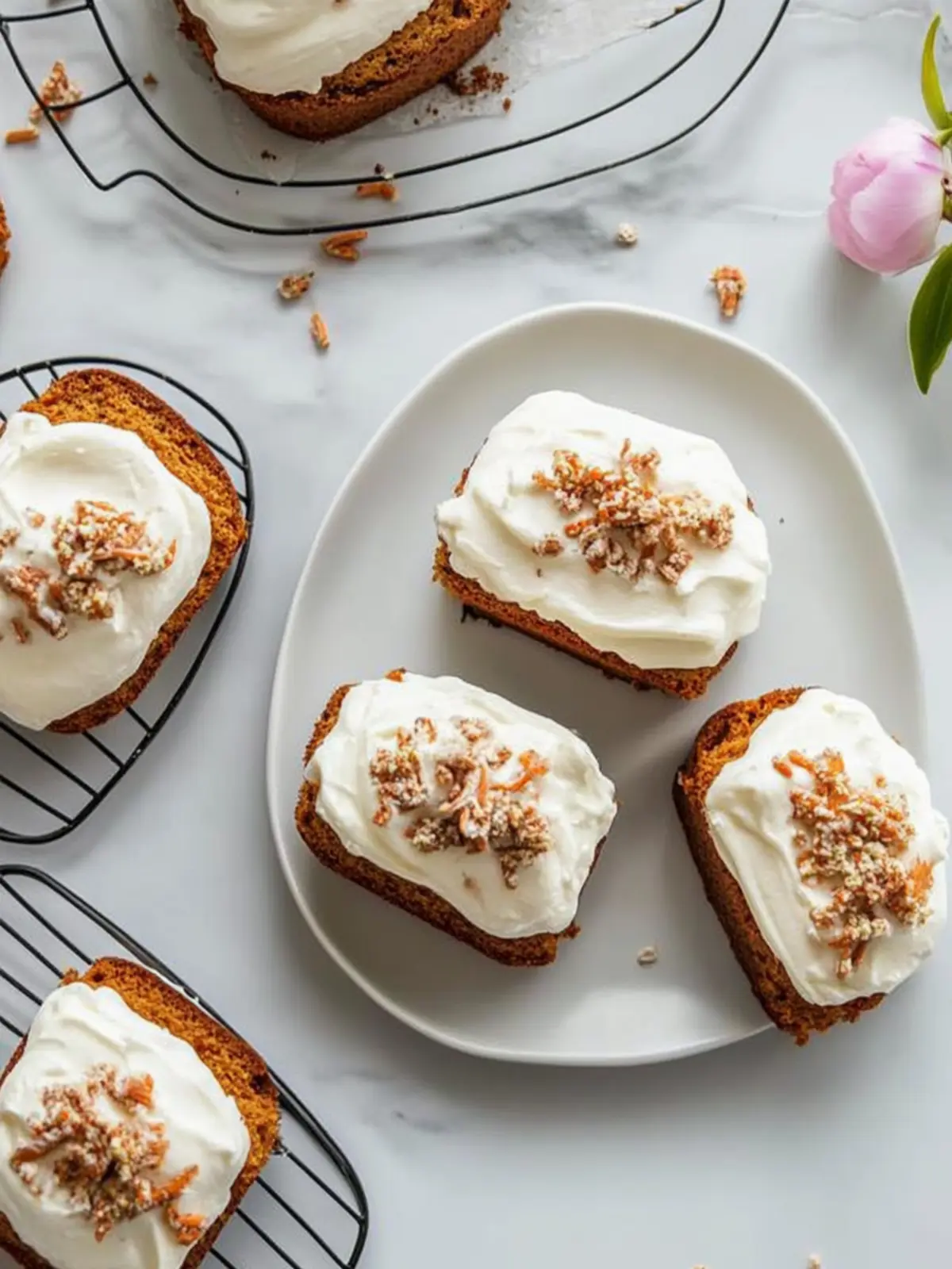 Mini Carrot Cake Loaves with Zesty Cream Cheese Icing 4 Mini Carrot Cake Loaves