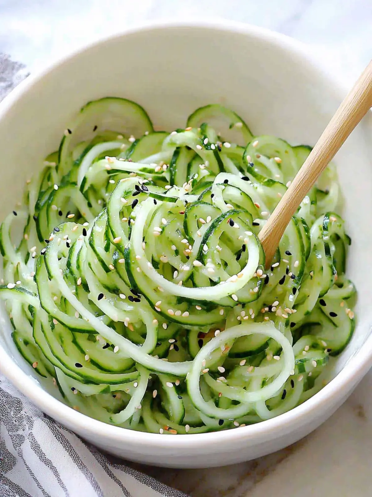 Refresh Your Day with Sesame Cucumber Spiralized Salad 2 Sesame Cucumber Spiralized Salad