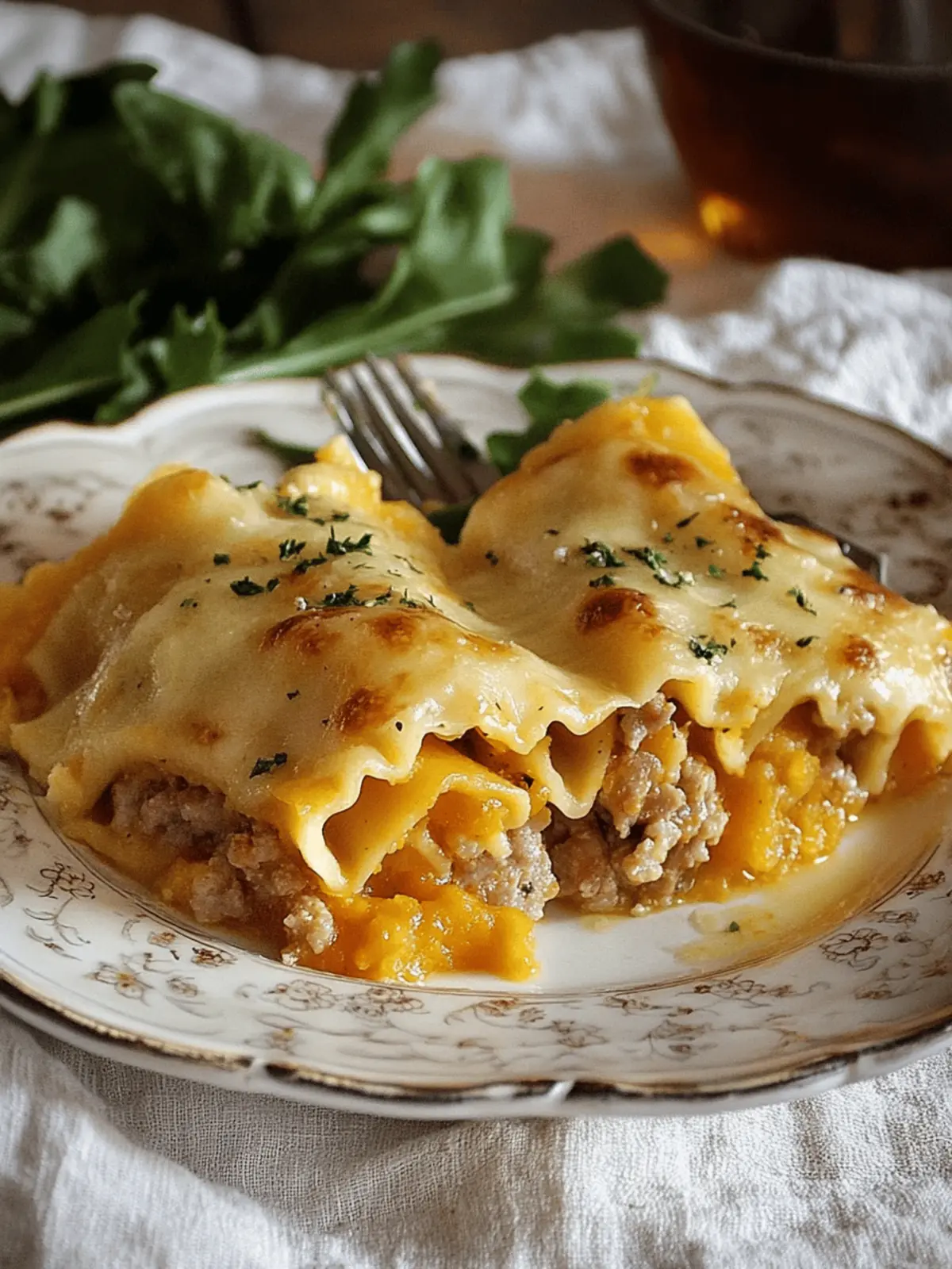 Savor Sausage Butternut Squash Lasagna Roll-Ups Tonight! 4 Sausage Butternut Squash Lasagna Roll-Ups