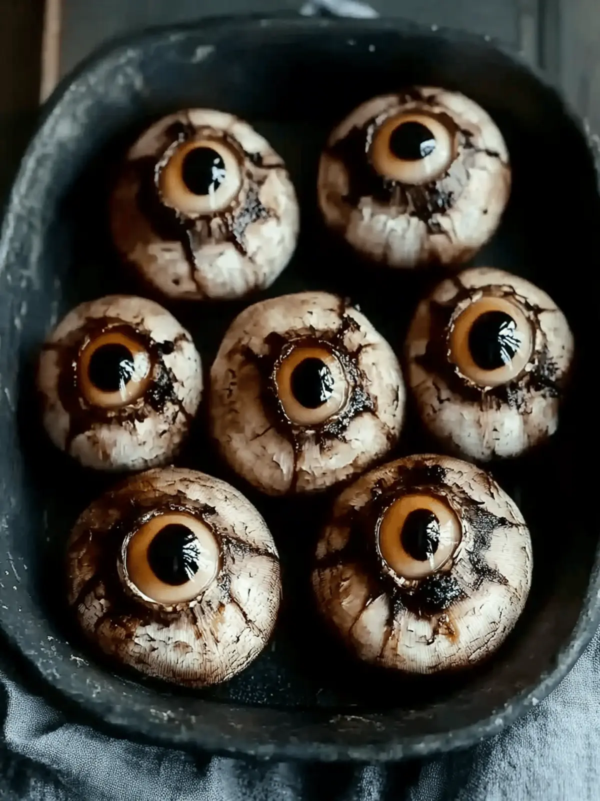 Spooky Stuffed Mushroom Eyeballs Perfect for Halloween Gatherings 3 Spooky Stuffed Mushroom Eyeballs