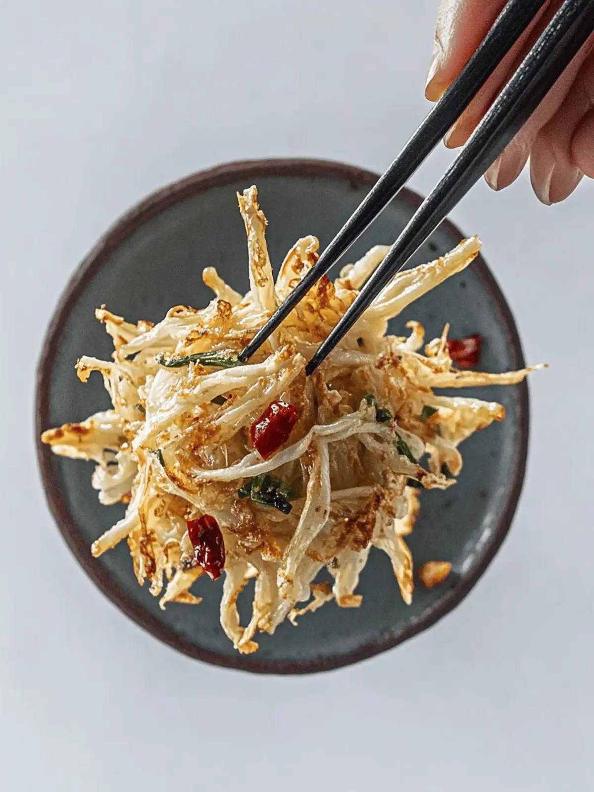 Crispy Enoki Pancakes: Easy Vegan Delight for Breakfast 4 Enoki Pancakes