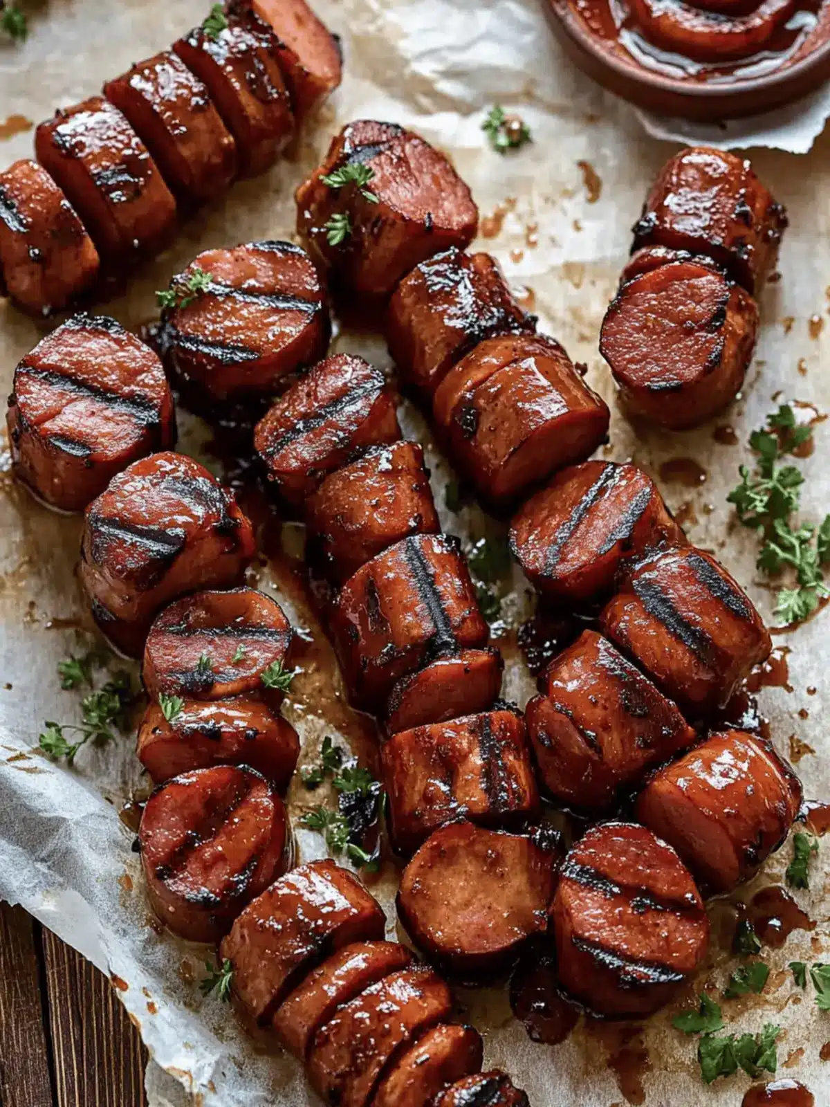 Irresistible Maple BBQ Hasselback Kielbasa Bites Recipe 3 Maple BBQ Hasselback Kielbasa Bites