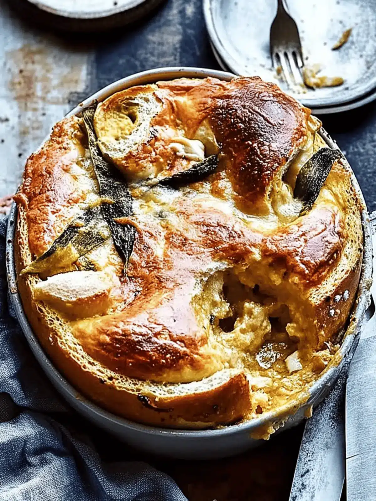 Savory Cheesy Baked Bagel Pudding: A Comfort Food Delight 2 Cheesy baked bagel pudding