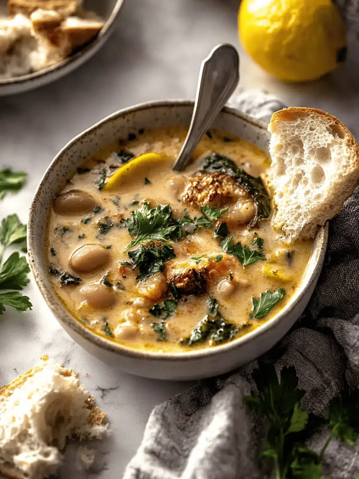 Creamy Tuscan White Bean Lemon Soup for Cozy Winter Nights 4 Creamy Tuscan White Bean Lemon Soup