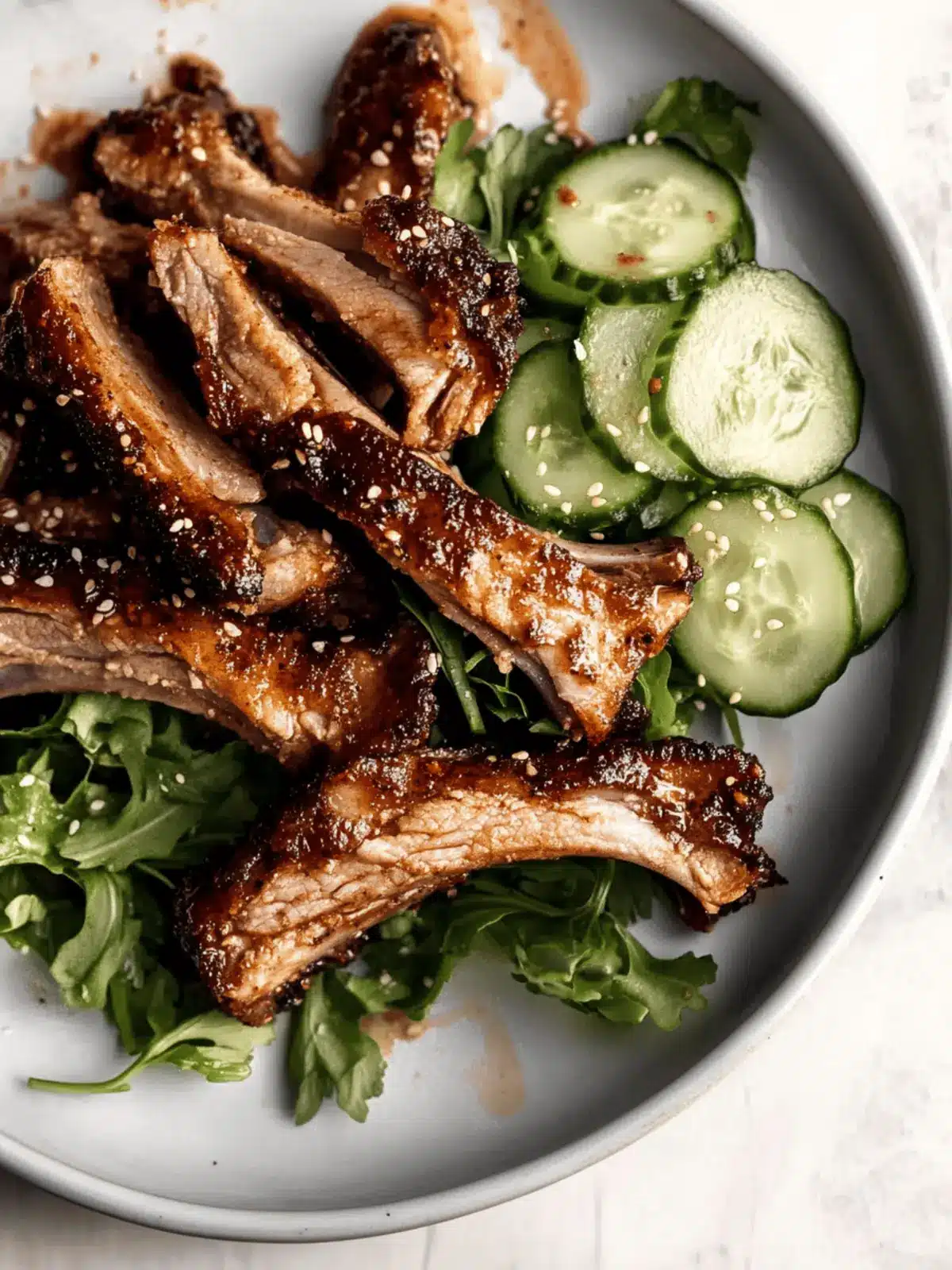 Togarashi Pork Ribs with Cucumber Herb Salad for BBQ Bliss 4 Togarashi Pork Ribs with Cucumber Herb Salad