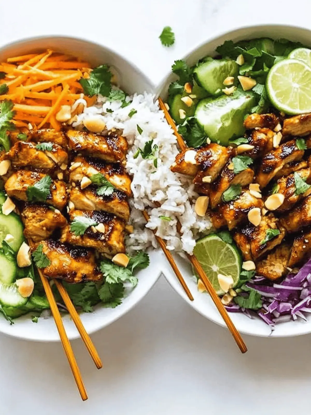 Savory Chicken Satay Spring Roll Bowls You'll Love Making 4 Chicken Satay Spring Roll Bowls