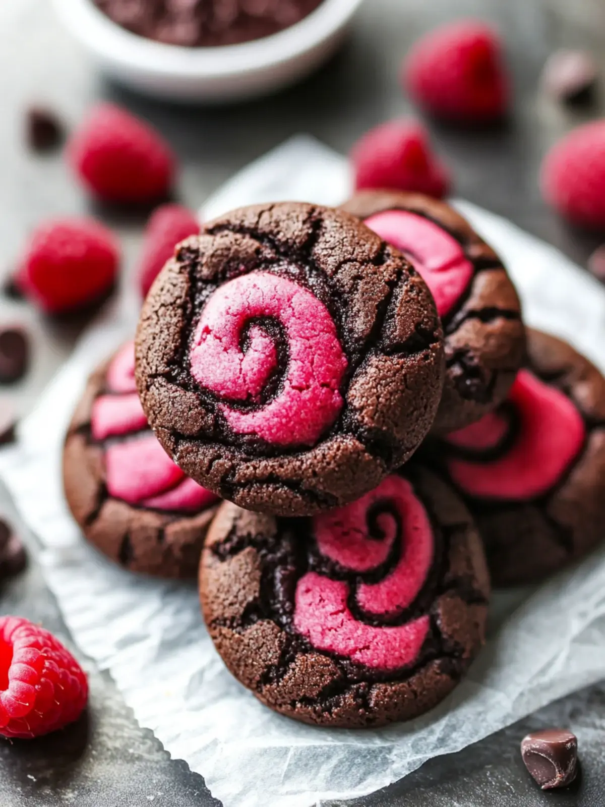 Raspberry Dark Chocolate Cookies: Irresistibly Sweet & Easy! 2 Raspberry Dark Chocolate Cookies