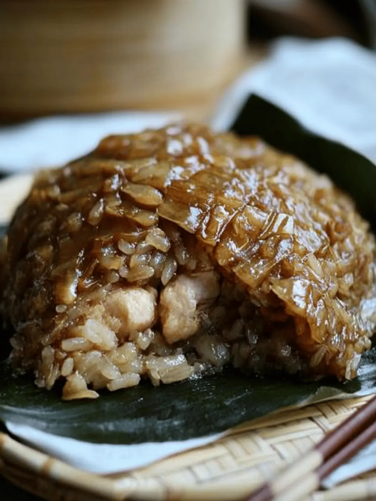 Flavor-Packed Glutinous Rice with Chicken in Lotus Leaf Delight 2 Glutinous Rice with Chicken in Lotus Leaf