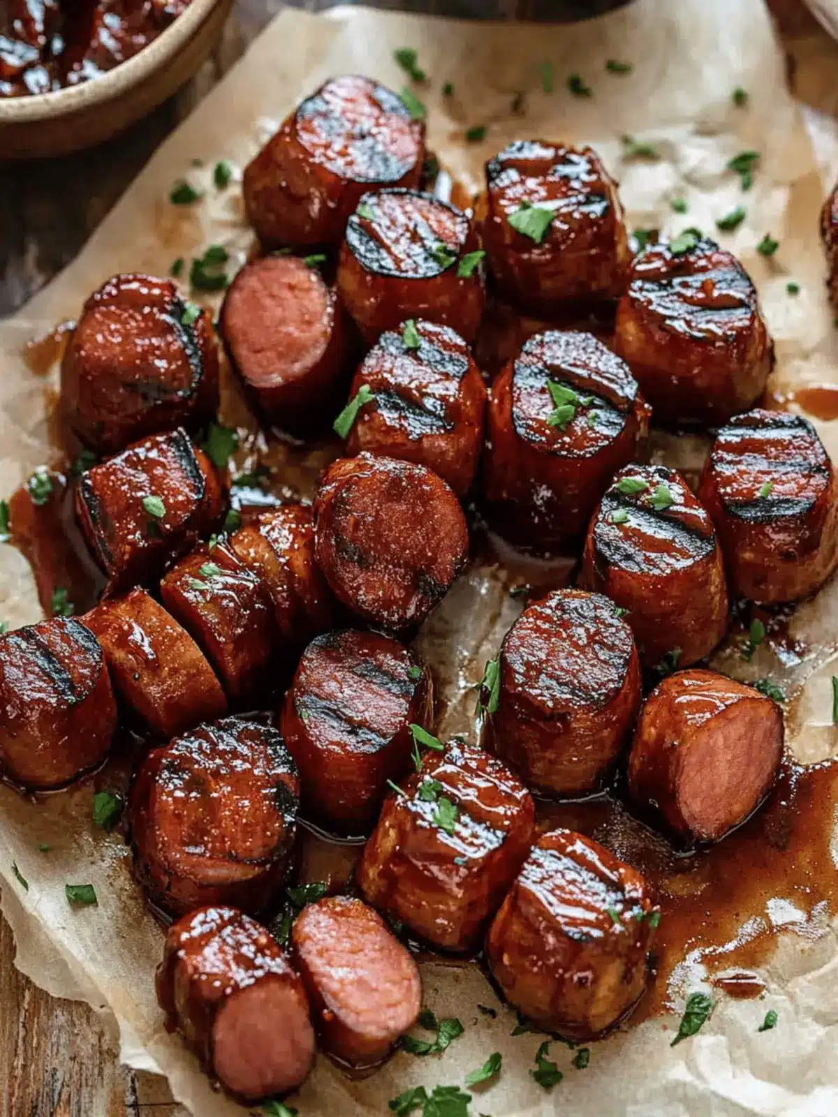 Irresistible Maple BBQ Hasselback Kielbasa Bites Recipe 4 Maple BBQ Hasselback Kielbasa Bites