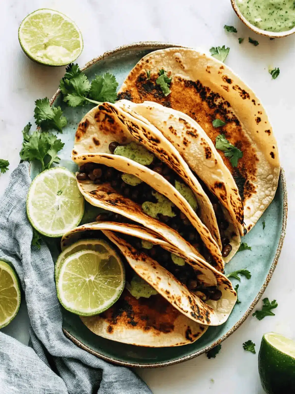 Crispy Black Bean Tacos with Cilantro Lime Sauce Bliss 4 Crispy Black Bean Tacos with Cilantro Lime Sauce