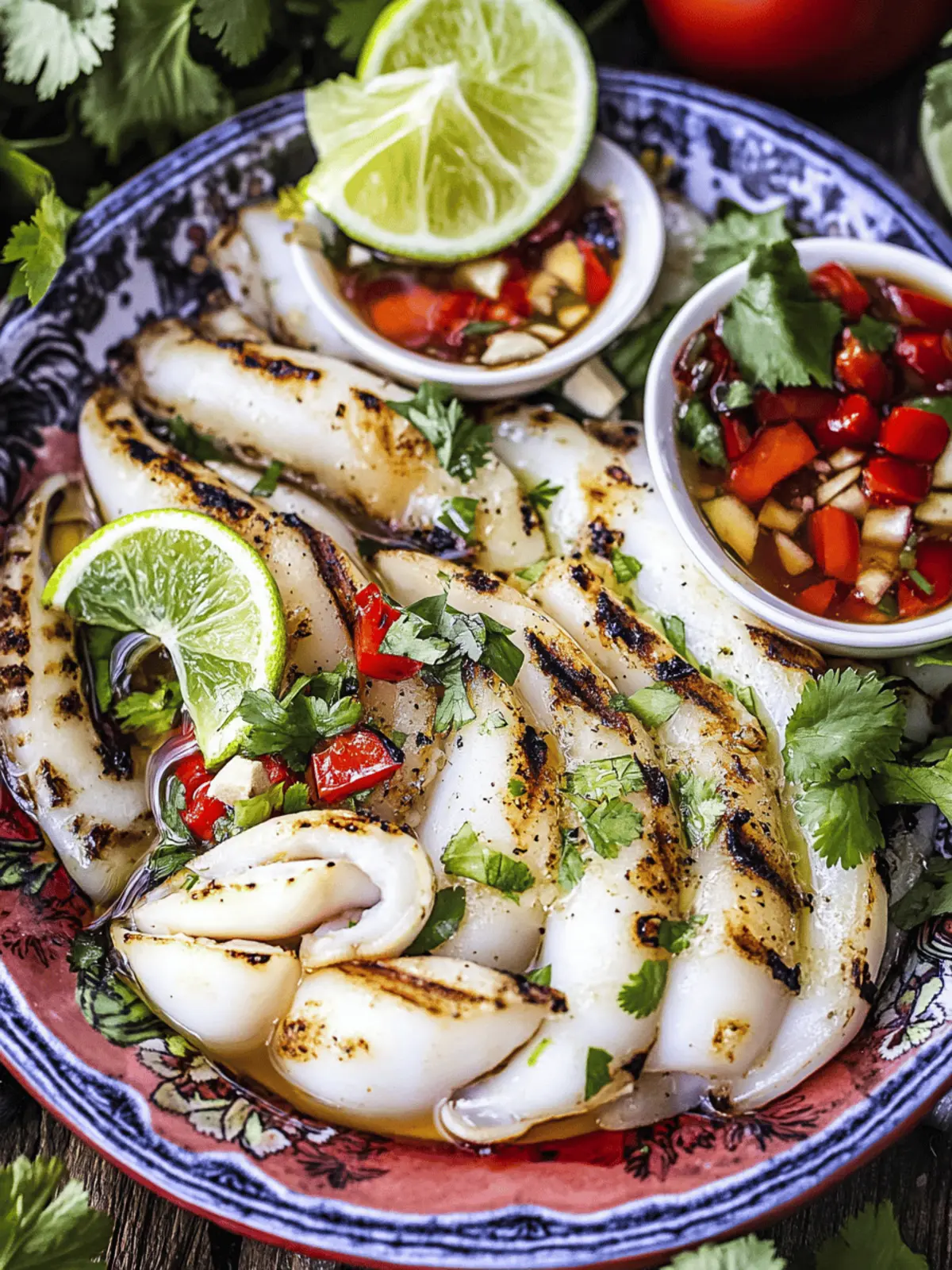 Irresistible Thai Grilled Squid with Zesty Dipping Sauce 2 Thai Grilled Squid