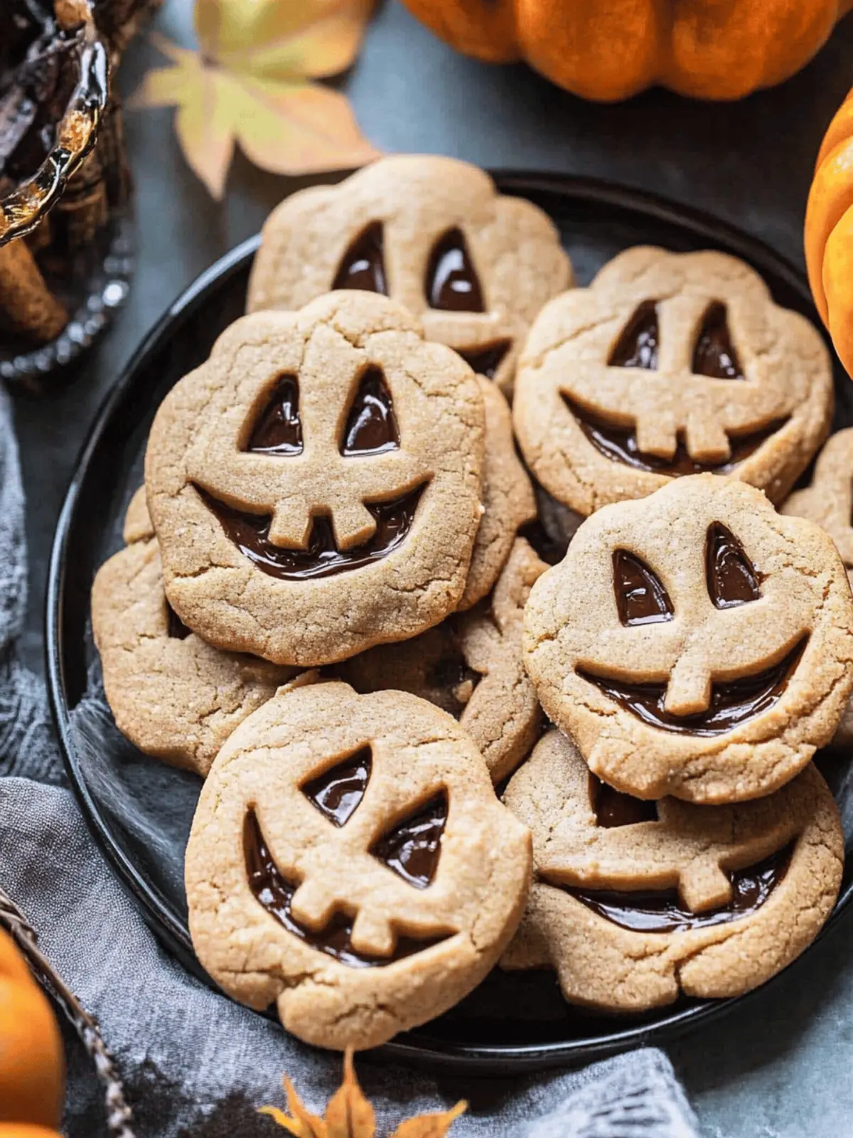 Melt-in-Your-Mouth Milk Chocolate Stuffed Jack-O'-Lantern Cookies 4 Milk Chocolate Stuffed Jack-O -Lantern Cookies.