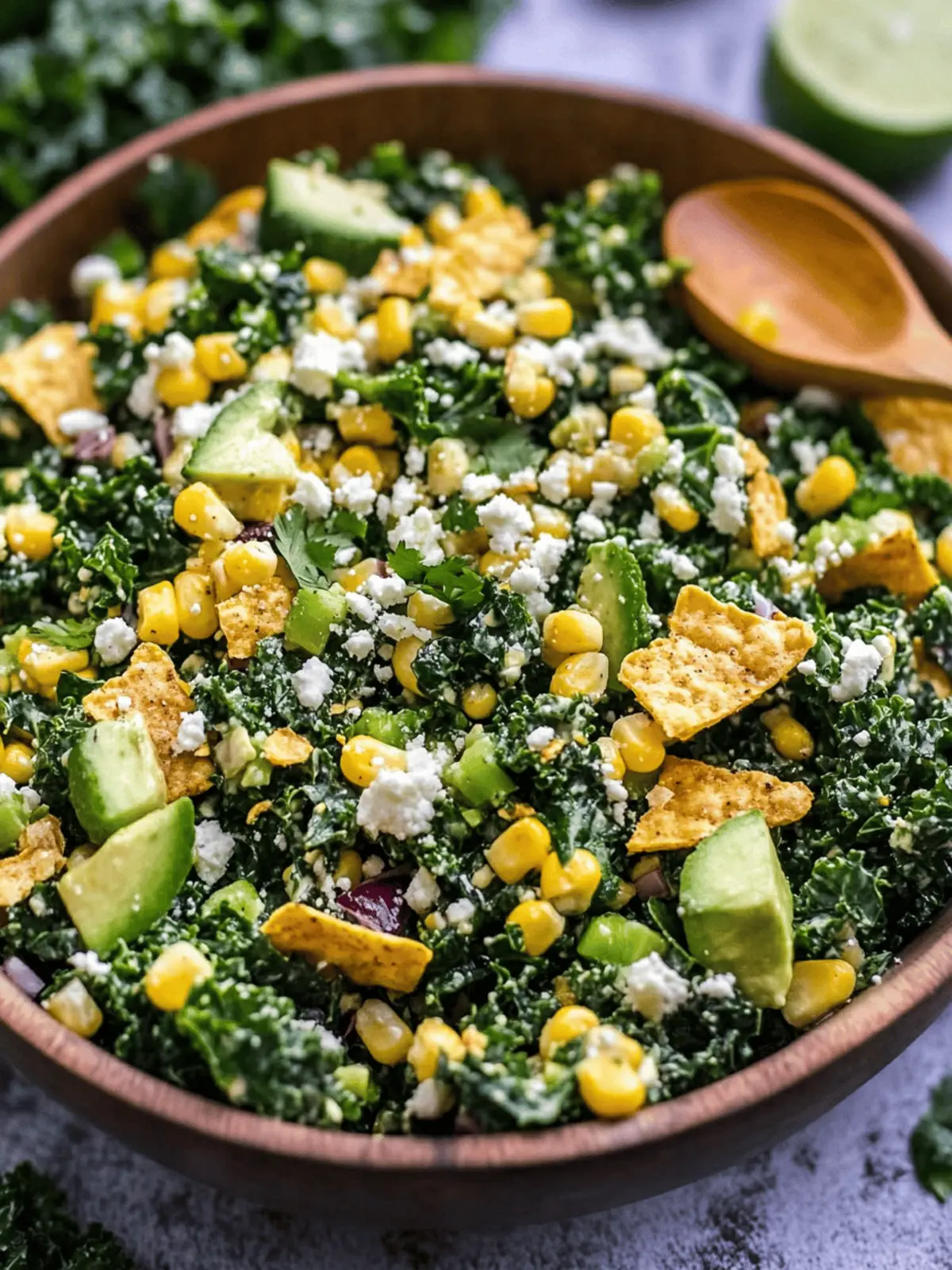 Delicious Mexican Street Corn Kale Salad with Creamy Dressing 2 Mexican Street Corn Kale Salad