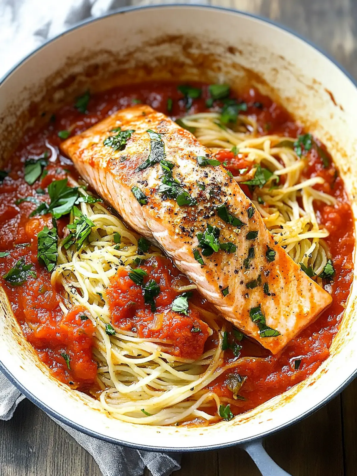 Savory Salmon all Arrabbiata: Quick One-Skillet Delight 2 Salmon all Arrabbiata