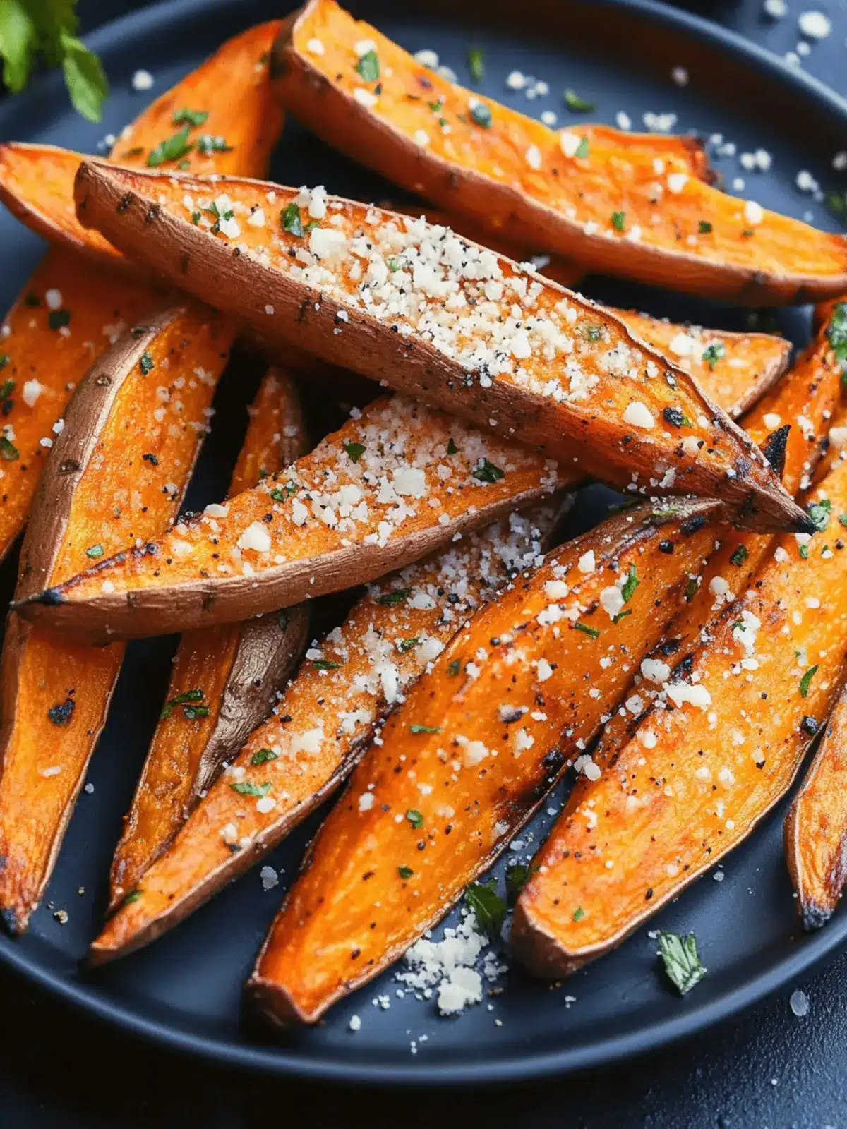 Crispy Garlic Parmesan Sweet Potato Wedges You'll Love 3 Garlic Parmesan Sweet Potato Wedges