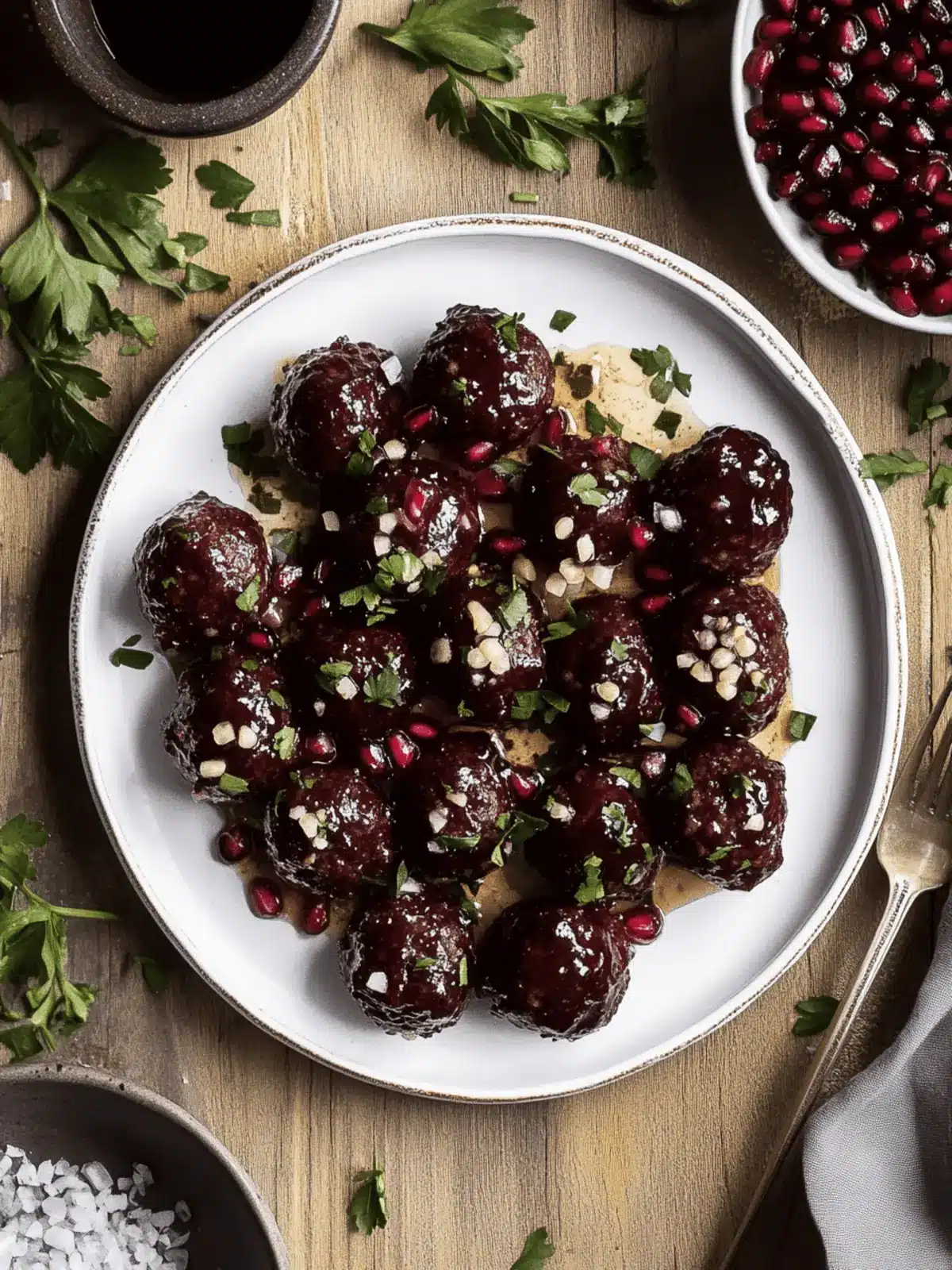 Sticky Pomegranate Meatballs Ready in 30 Minutes or Less 2 Sticky Pomegranate Meatballs