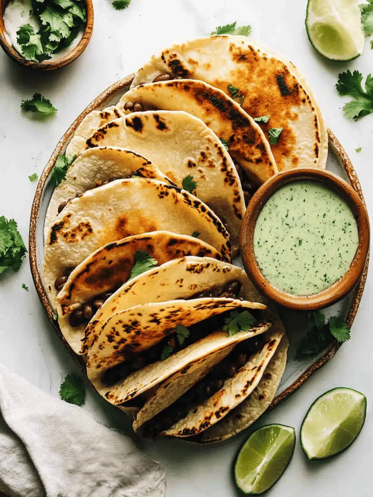 Crispy Black Bean Tacos with Cilantro Lime Sauce Bliss 2 Crispy Black Bean Tacos with Cilantro Lime Sauce