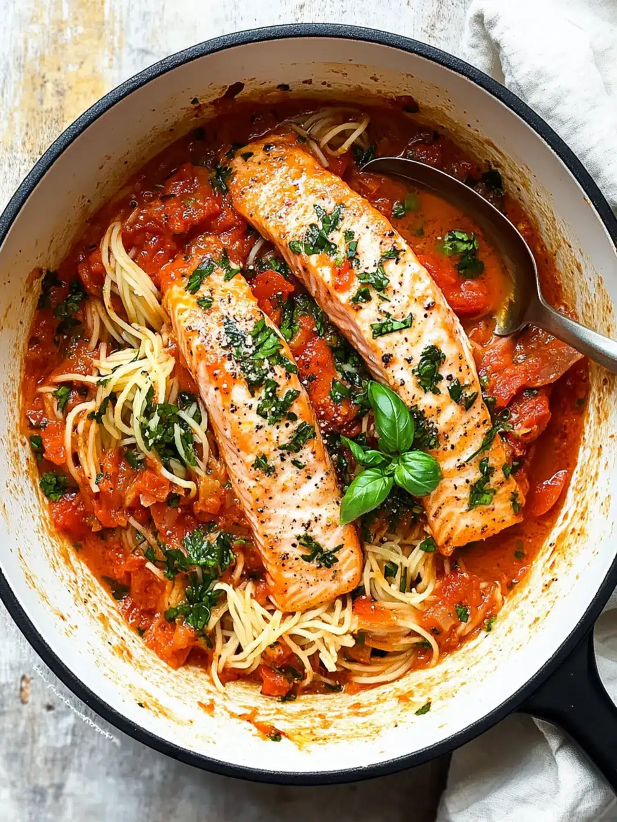 Savory Salmon all Arrabbiata: Quick One-Skillet Delight 3 Salmon all Arrabbiata