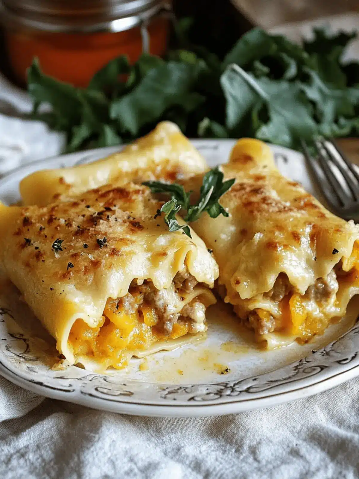 Savor Sausage Butternut Squash Lasagna Roll-Ups Tonight! 3 Sausage Butternut Squash Lasagna Roll-Ups