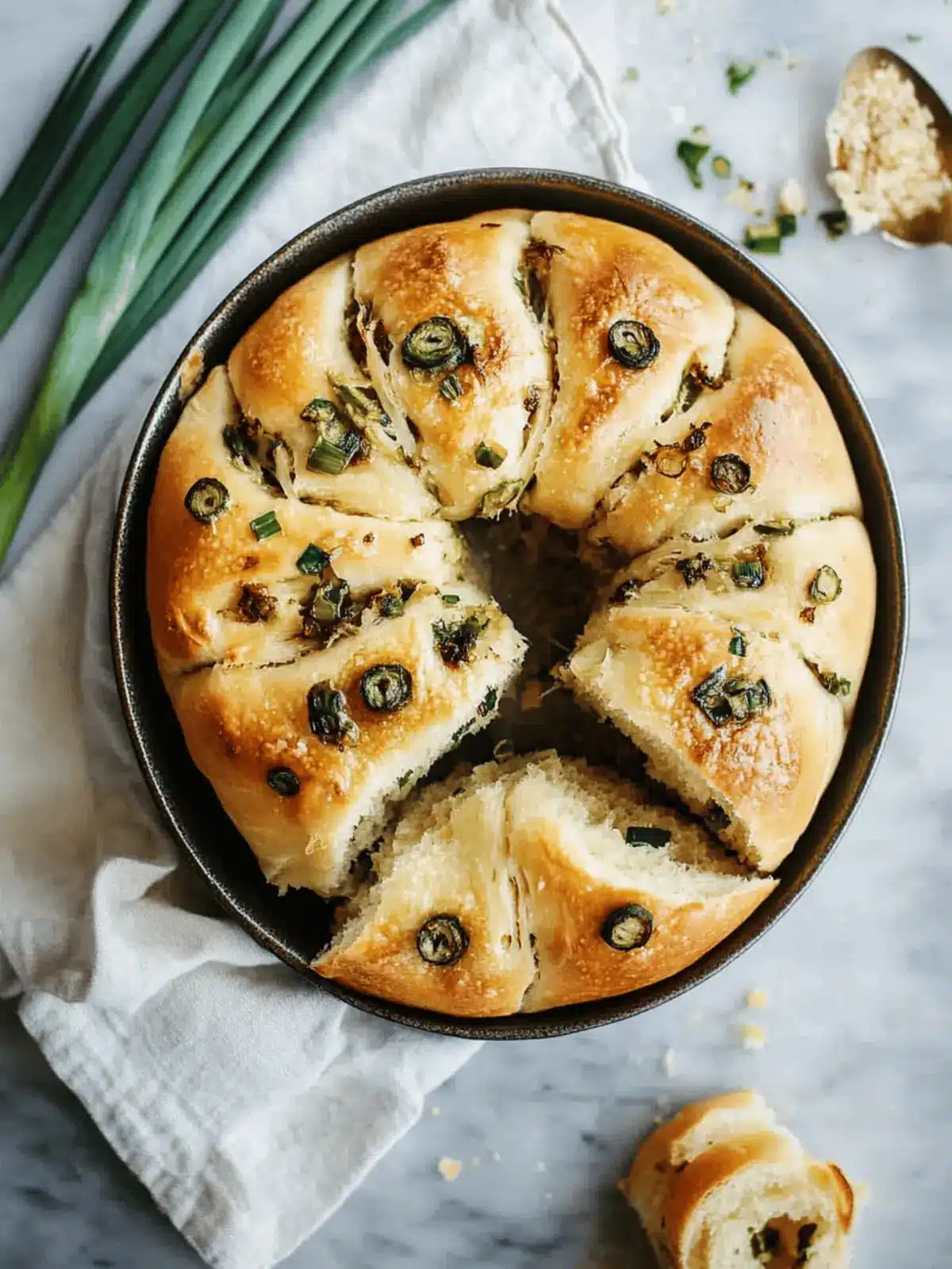 Scallion Pull-Apart Bread That Will Wow Your Guests 3 scallion pull-apart bread
