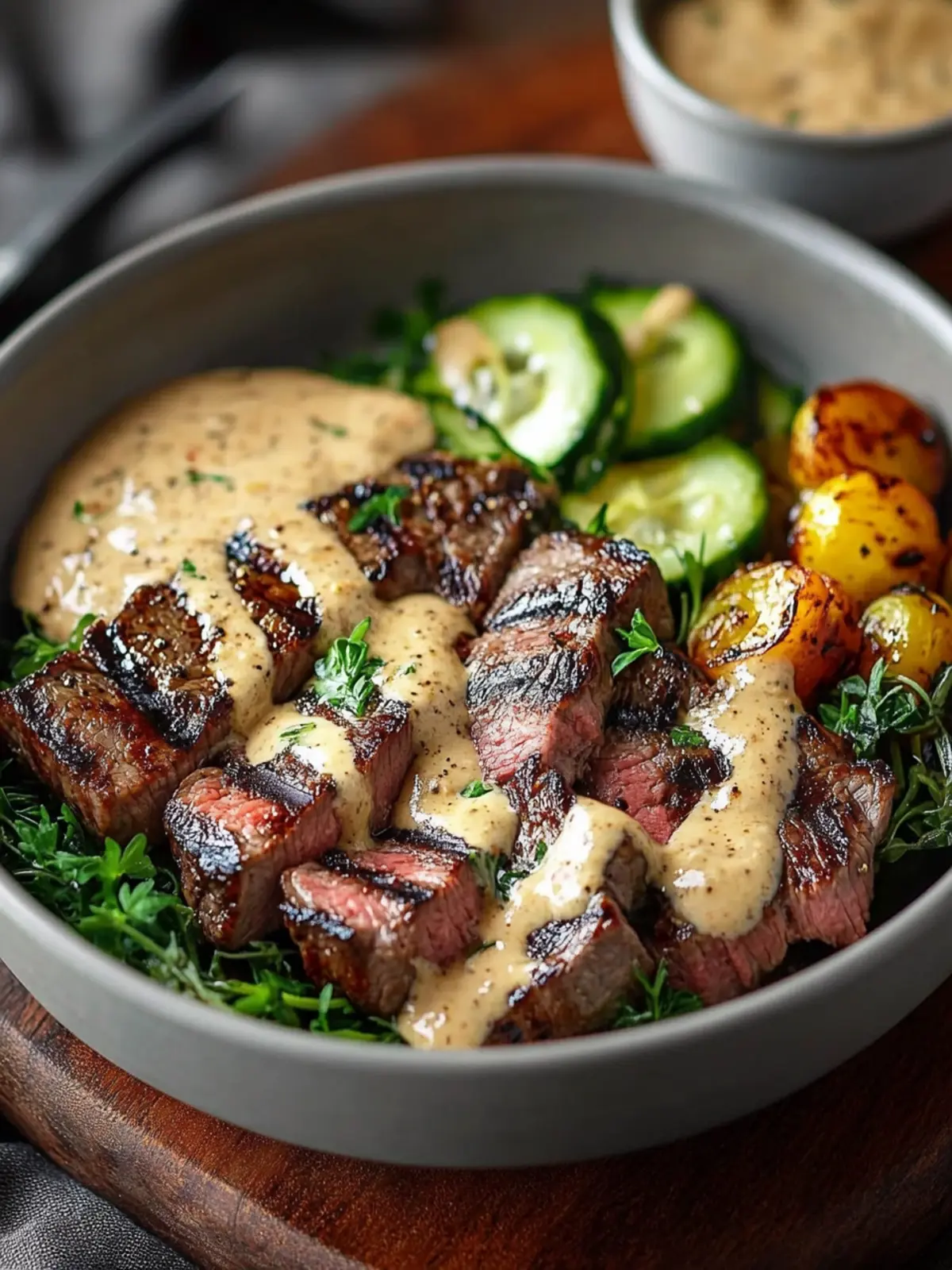Grilled Steak Bowl with Creamy Sauce: A Flavor Explosion 2 Grilled Steak Bowl Creamy Sauce