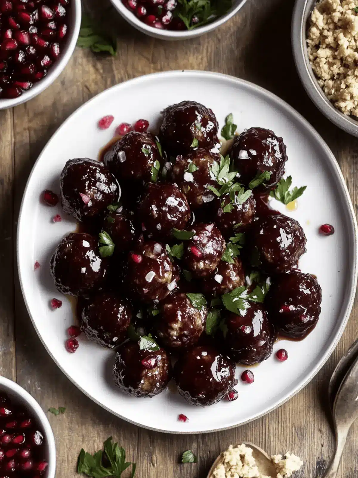 Sticky Pomegranate Meatballs Ready in 30 Minutes or Less 3 Sticky Pomegranate Meatballs