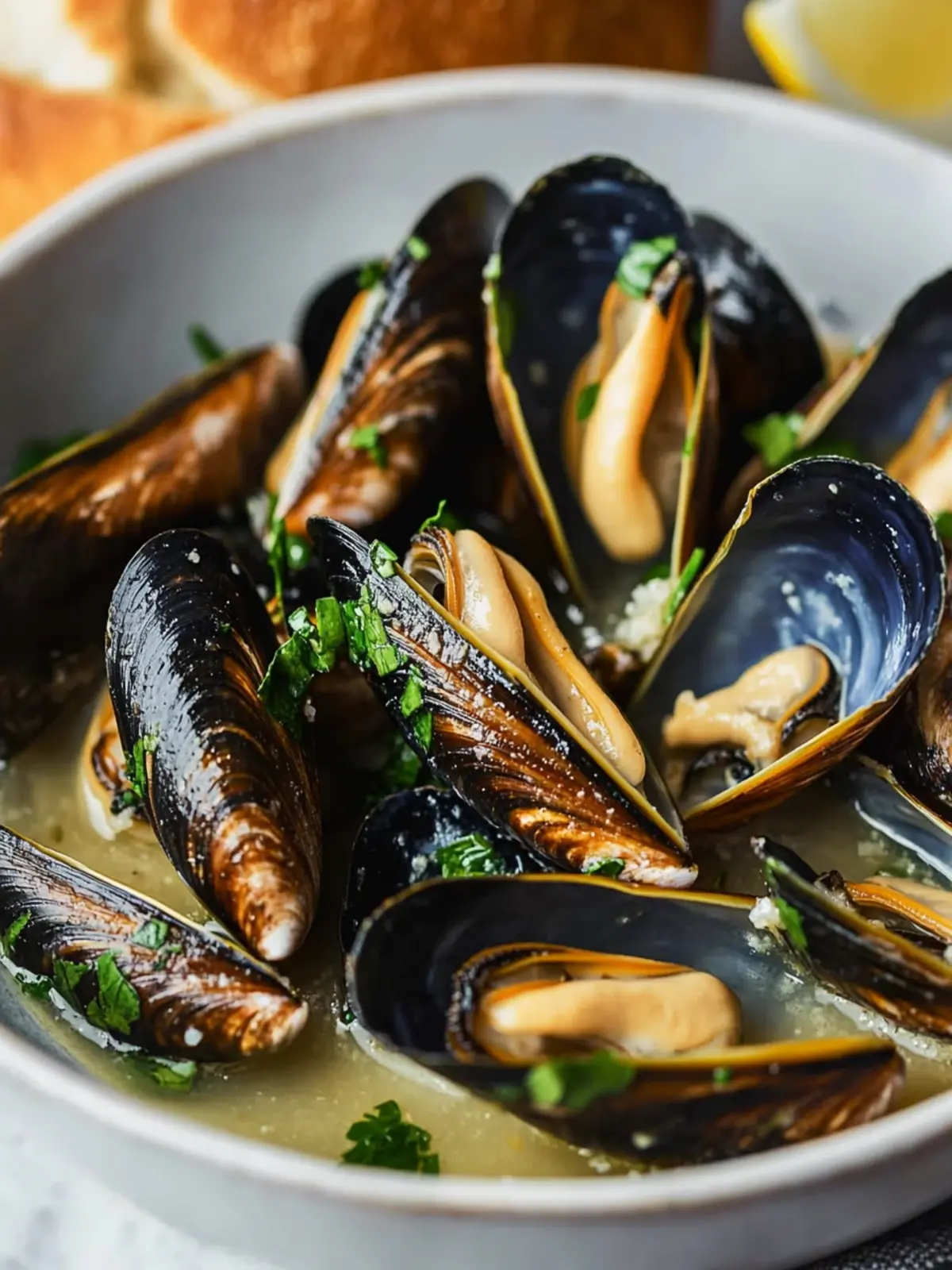 Savory Steamed Mussels in White Wine & Lemon for Easy Elegance 2 Steamed Mussels in White Wine & Lemon