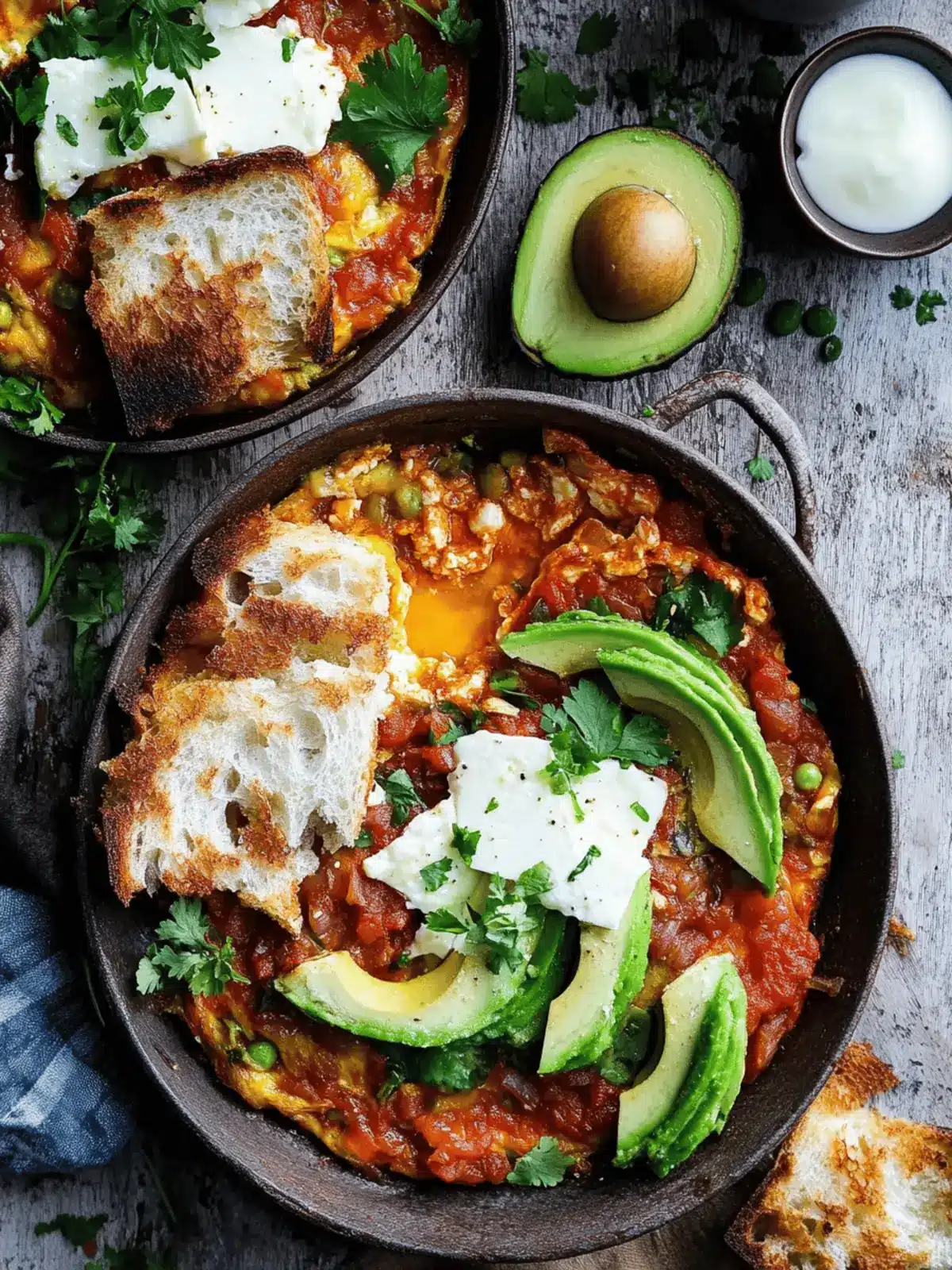 Delicious Shakshuka with Feta & Avocado Salad for Brunch Bliss 3 Shakshuka with Feta & Avocado Salad