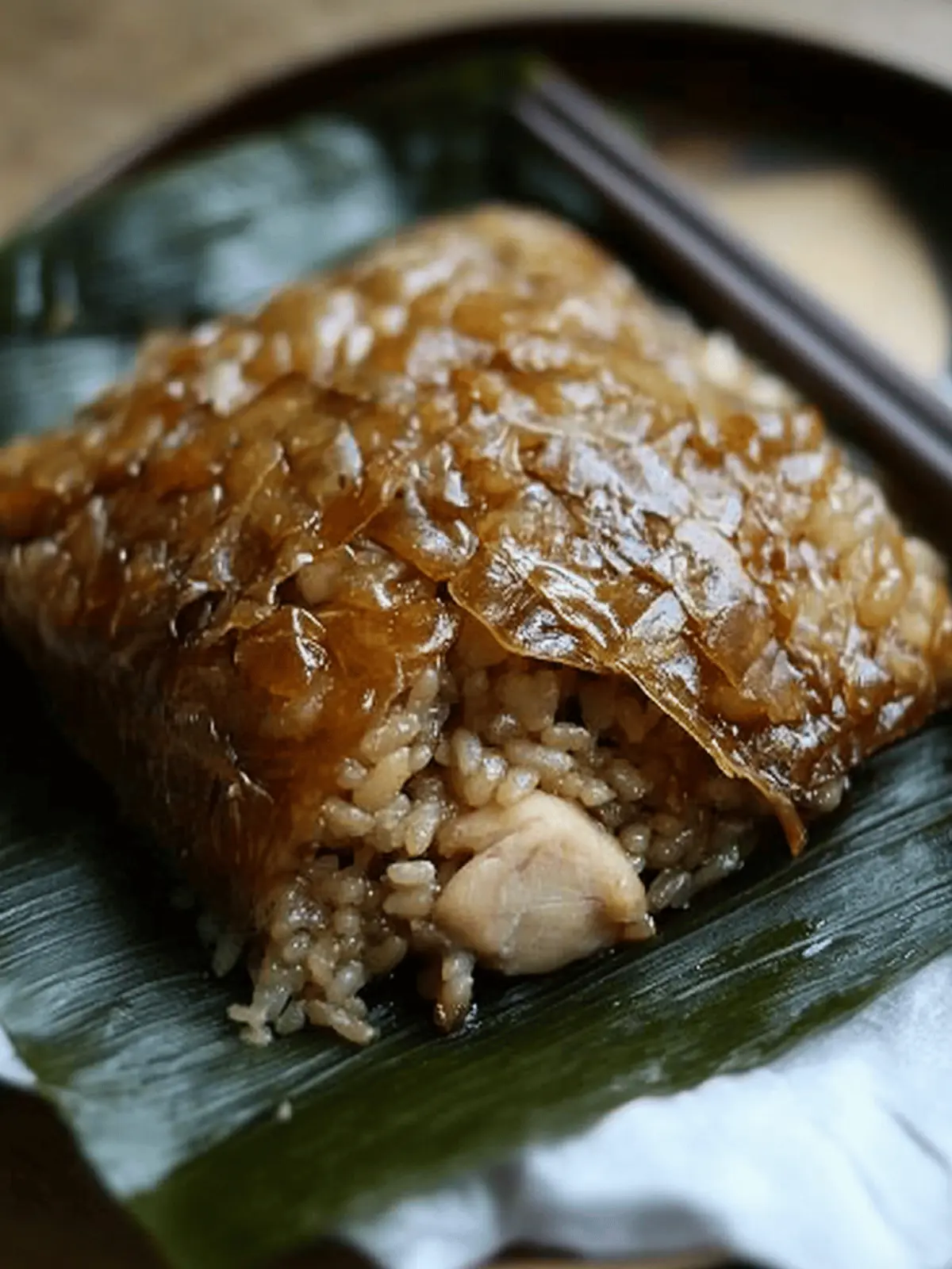 Flavor-Packed Glutinous Rice with Chicken in Lotus Leaf Delight 3 Glutinous Rice with Chicken in Lotus Leaf