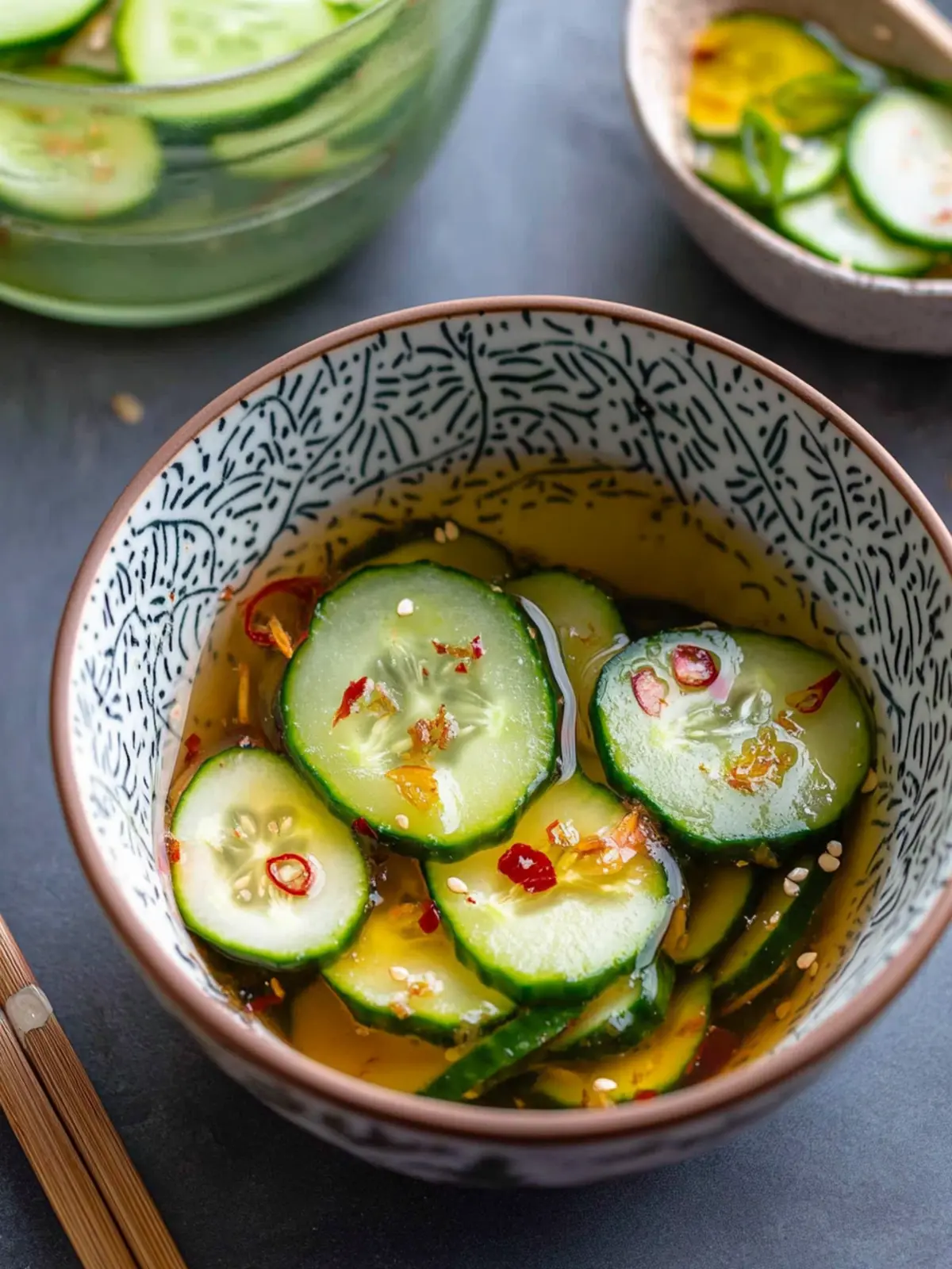 Tangy Asian Pickled Cucumbers: Quick and Zesty Delight 3 Asian Pickled Cucumbers