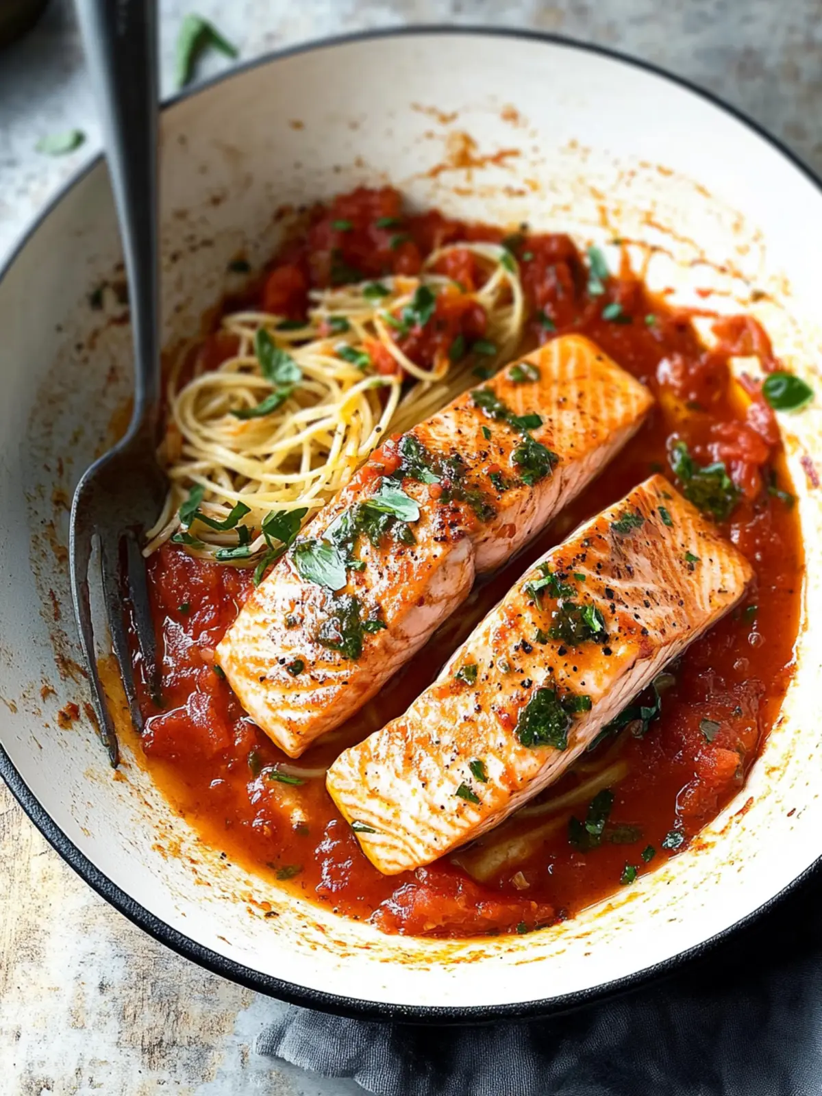 Savory Salmon all Arrabbiata: Quick One-Skillet Delight 4 Salmon all Arrabbiata