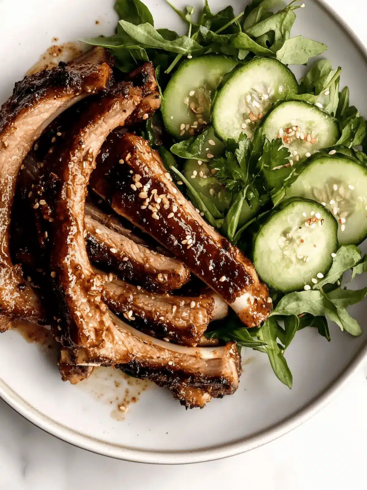 Togarashi Pork Ribs with Cucumber Herb Salad for BBQ Bliss 2 Togarashi Pork Ribs with Cucumber Herb Salad